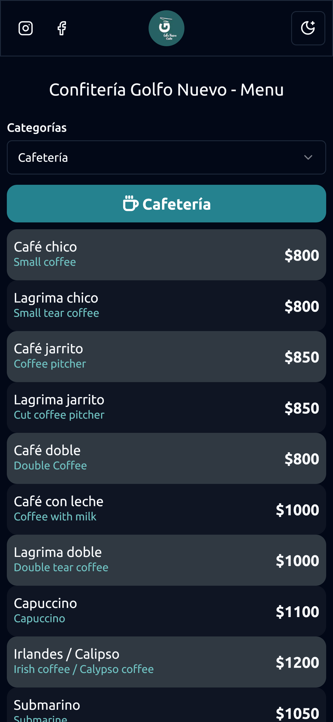 Golfo Nuevo Admin mobile project image