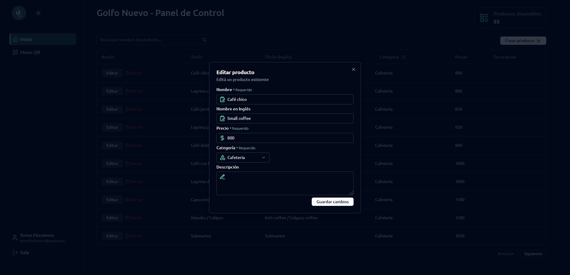 Golfo Nuevo Admin project image