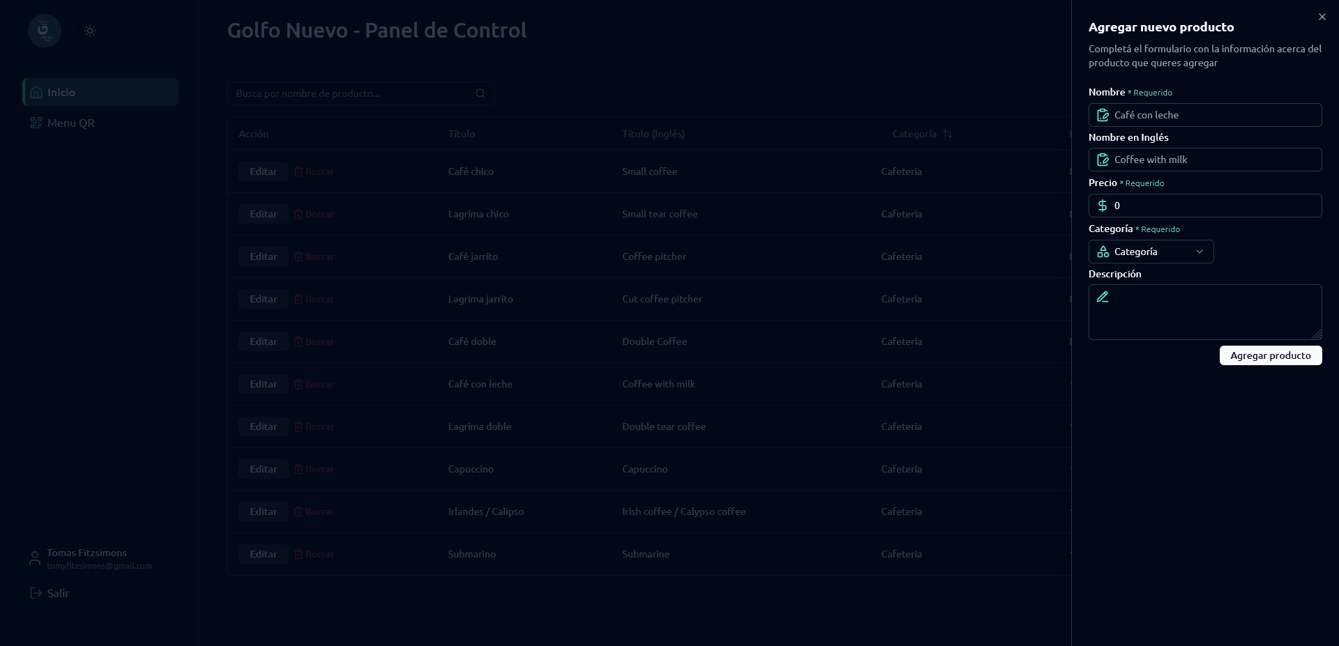Golfo Nuevo Admin project image